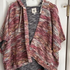 EUC! Billabong Hooded Knit Poncho